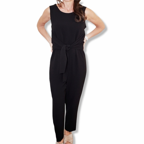 Club Monaco Black Jumpsuit Wrap Front Size 4 - Picture 10 of 10
